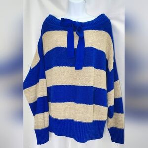 Free People Women's Sweater Size Small Cassidy Off the Shoulder Preppy Bow